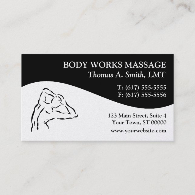 Cartes de visite de thérapie de massage (Devant)