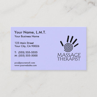 Cartes de visite de thérapie de massage