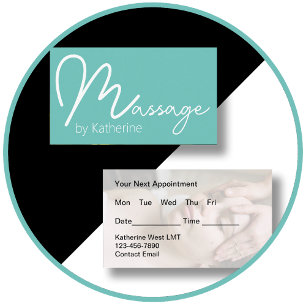 Cartes de visite de thérapie de massage tendance