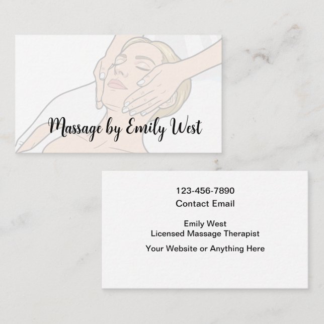 Cartes de visite de thérapie de massage tendance D (Devant / Derrière)