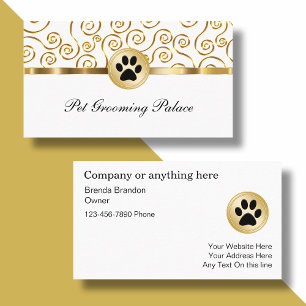 Cartes de visite de toilettage pour animaux de com