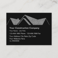 Cartes de visite de toiture de construction