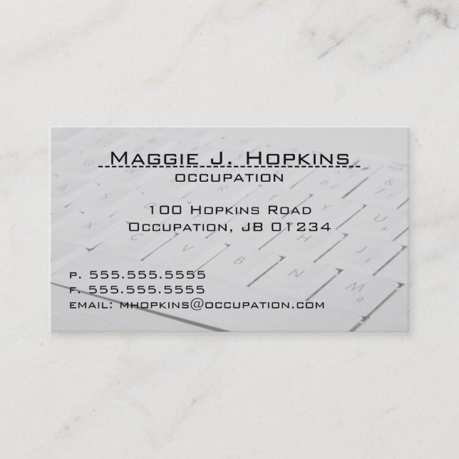 Cartes de visite de touches d'ordinateur (Devant)