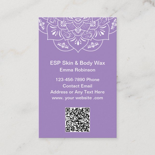 Cartes de visite De Traitement De La Peau Et De La (Devant)