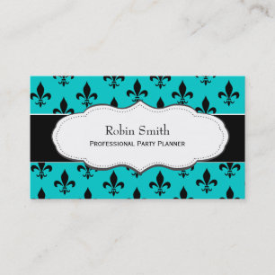 Cartes de visite de turquoise/Teal Fleur de Lis