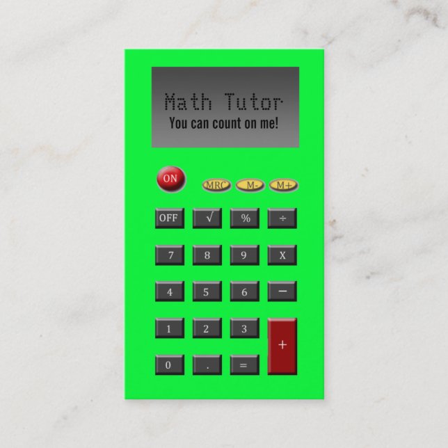 Cartes de visite de tuteur de maths (Devant)