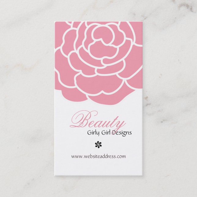 Cartes de visite de verticale de rose de rose (Devant)