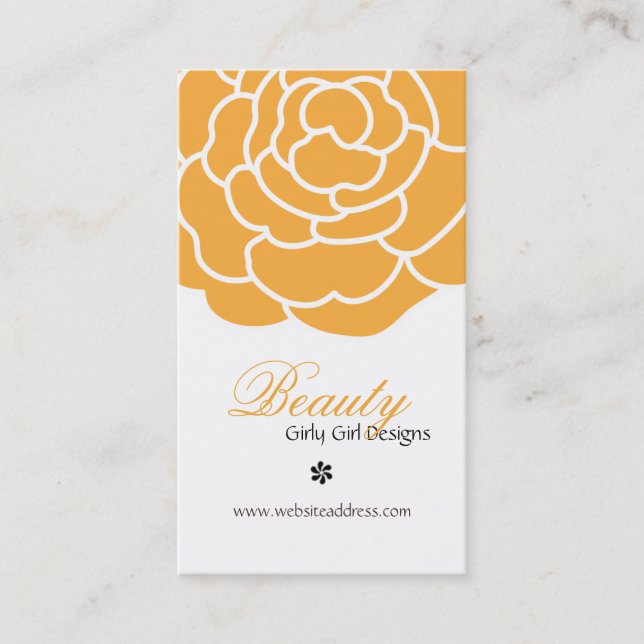 Cartes de visite de verticale de rose d'orange (Devant)