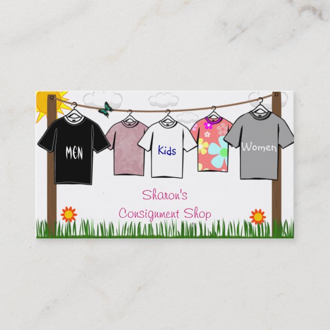 Cartes de visite de vêtements (Devant)