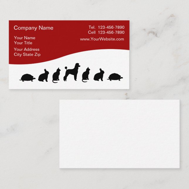 Cartes de visite de vétérinaire (Devant / Derrière)