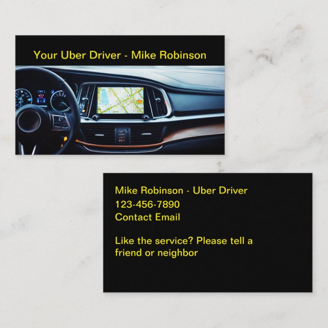Cartes de visite de voile Uber Ride le plus frais (Devant / Derrière)
