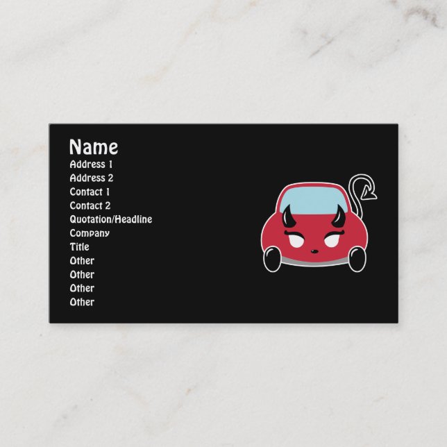 Cartes de visite de voiture de service (Devant)