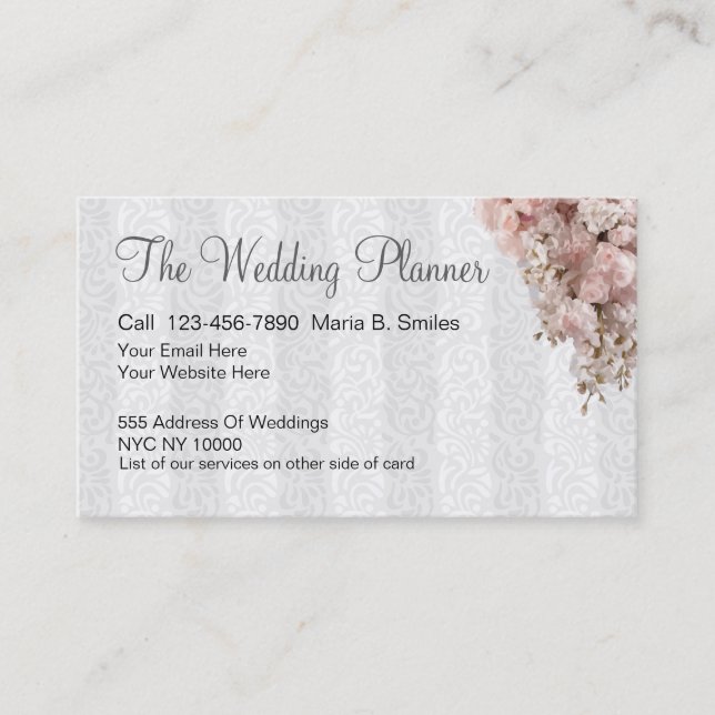 Cartes de visite de wedding planner (Devant)