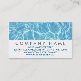 Cartes de visite d'eau de piscine