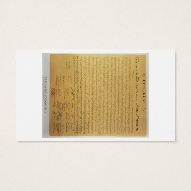 Cartes De Visite Déclaration d'indépendance (Dos)