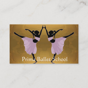cartes de visite d'école de ballet ou de danse