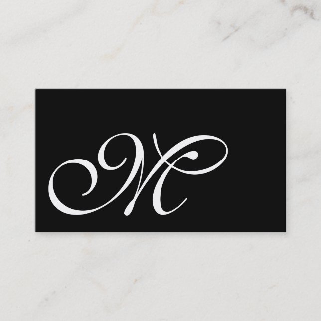 Cartes de visite décorés d'un monogramme noirs et (Devant)