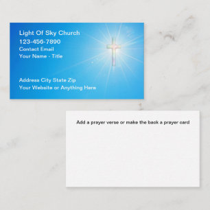 Cartes de visite d'église chrétienne avec croix
