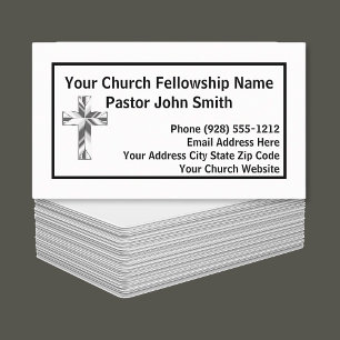 Cartes de visite d'église minimaliste moderne pour