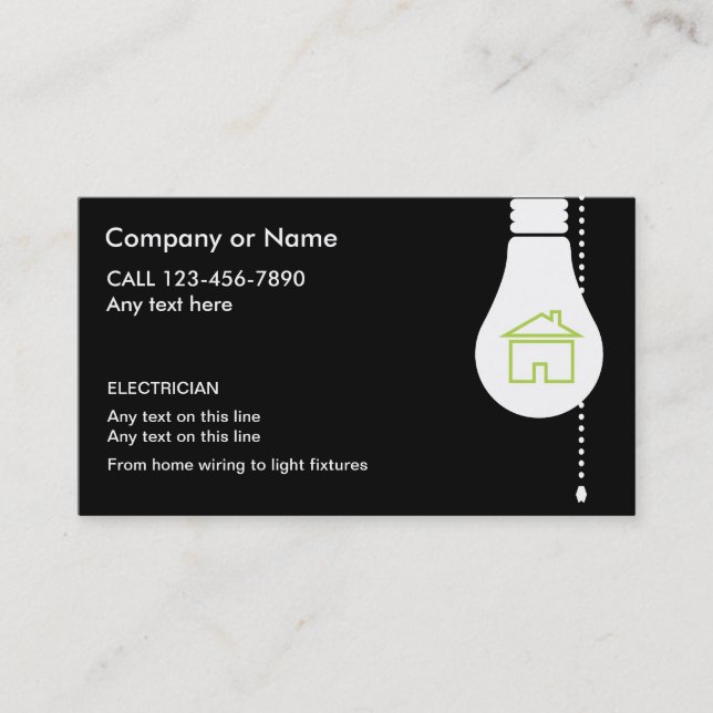 Cartes de visite d'électricien (Devant)