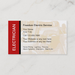 Cartes de visite d'électricien