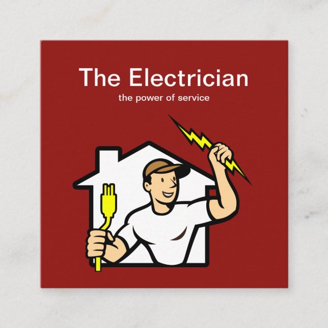 Cartes de visite d'électricien intelligent (Devant)