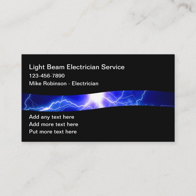 Cartes de visite d'électricien les plus cool (Devant)