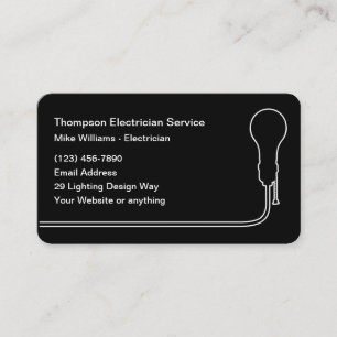 Cartes de visite d'électricien moderne cool