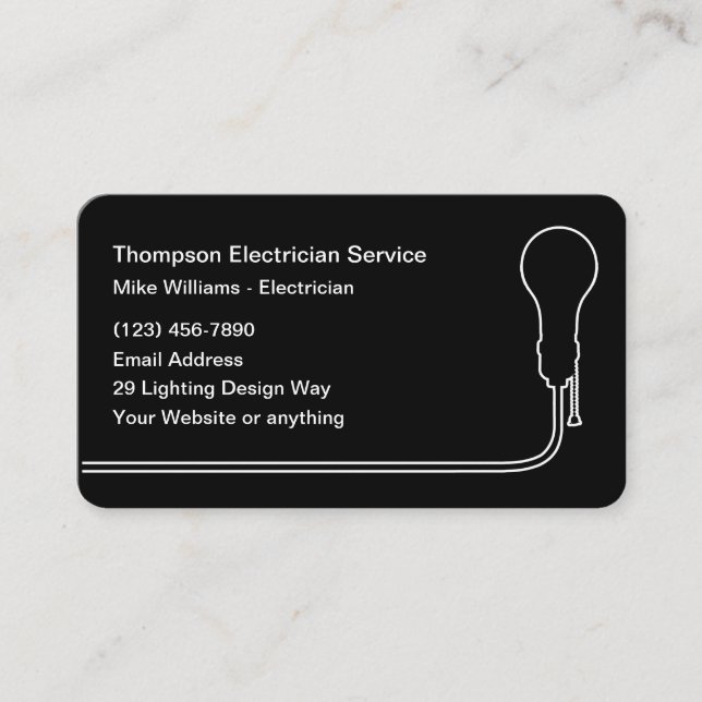 Cartes de visite d'électricien moderne cool (Devant)