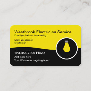 Cartes de visite d'électricien moderne tendance