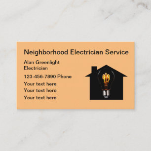 Cartes de visite d'électricien moderne uniques