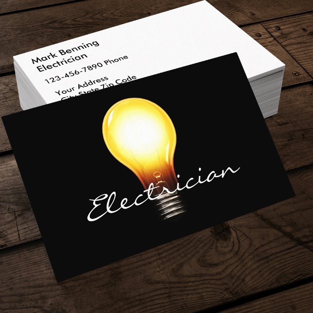 Cartes de visite d'électricien simple (Créateur téléchargé)
