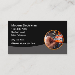 Cartes de visite d'électricien technicien unique