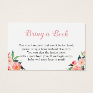 Cartes De Visite Demande de Baby shower Floral Aquarelle