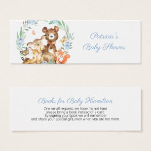 Cartes De Visite Demande de livre de Baby Shower avec des animaux d