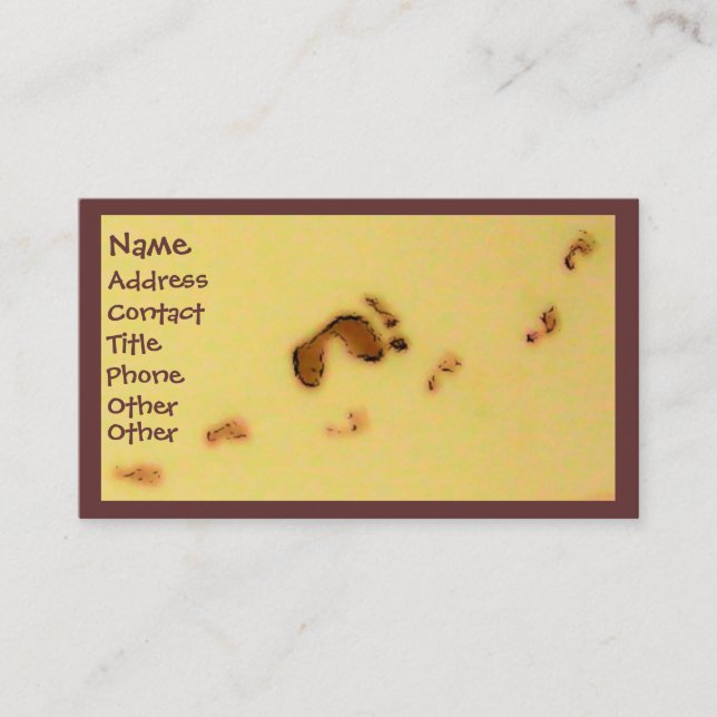 Cartes de visite d'empreintes de pas (Devant)