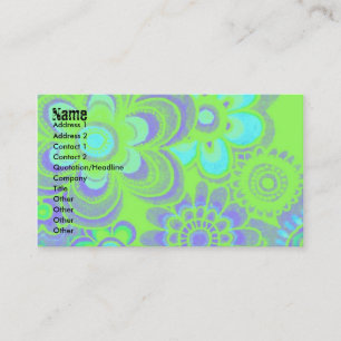 CARTES DE VISITE D'ÉNERGIE EN FLEURS BLEUES ET VER