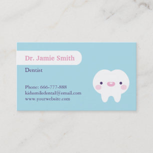 Cartes de visite dentaires avec un sourire Toothy 