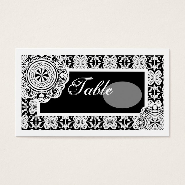 Cartes De Visite Dentelle blanche arabesque, mini table set pack (Devant)