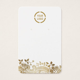 Cartes De Visite Dentelle d'or Faux logo personnalisé oreille blanc