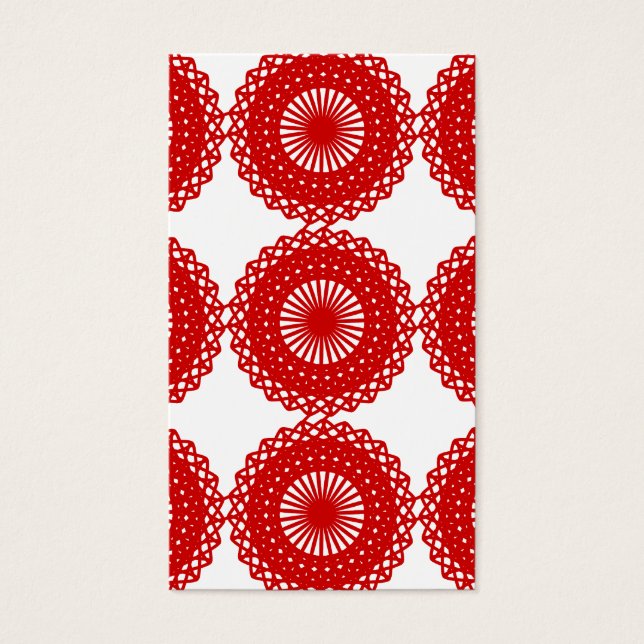 Cartes De Visite Dentelle Rouge Motif Design. (Devant)