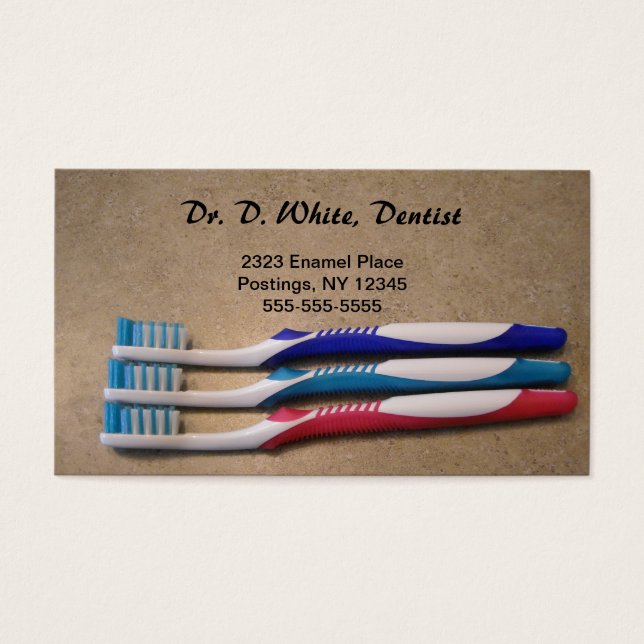 Cartes De Visite Dentiste - Brosse à dents (Devant)