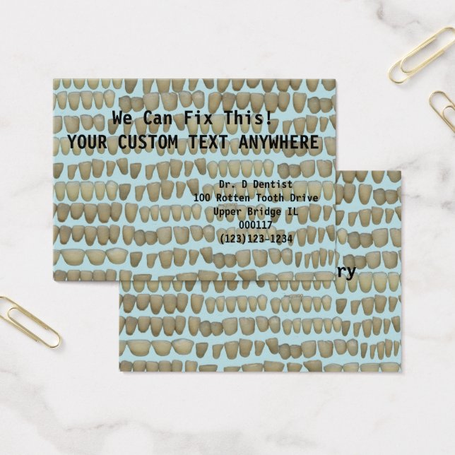 Cartes De Visite Dentiste Dentistère Rotten Teeth Aide Orthodontie (Bureau)