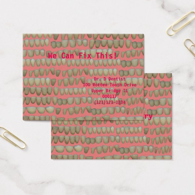 Cartes De Visite Dentiste Dentistère Rotten Teeth Aide Orthodontie (Bureau)