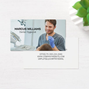 Cartes De Visite Dentiste travaillant avec le patient
