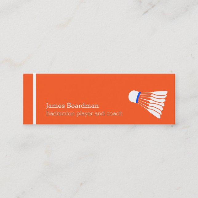 Cartes de visite d'entraîneur de badminton profess (Devant)