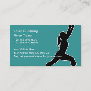 Cartes de visite d'entraîneur de fitness