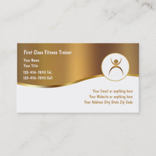 Cartes de visite d'entraîneur de fitness chic