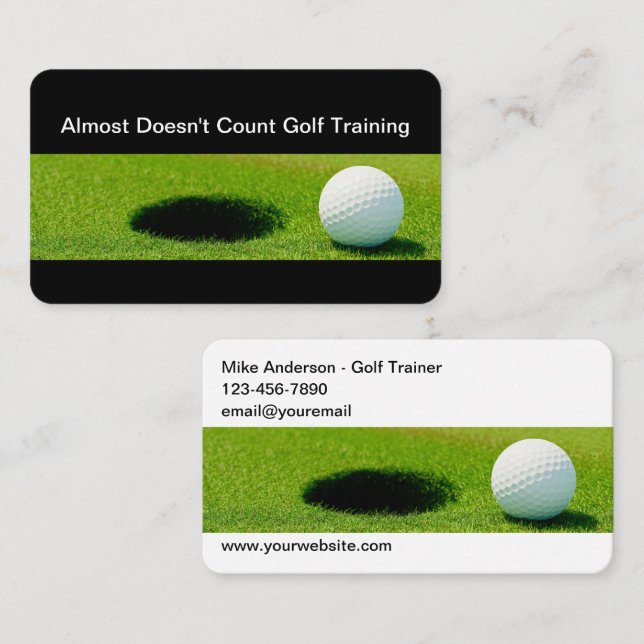 Cartes de visite d'entraîneur de golf Cool (Devant / Derrière)