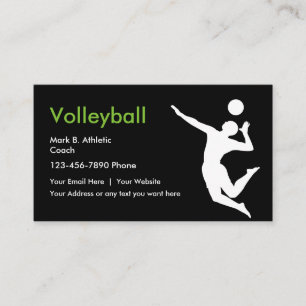 Cartes de visite d'entraîneur de volleyball